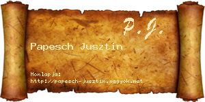 Papesch Jusztin névjegykártya